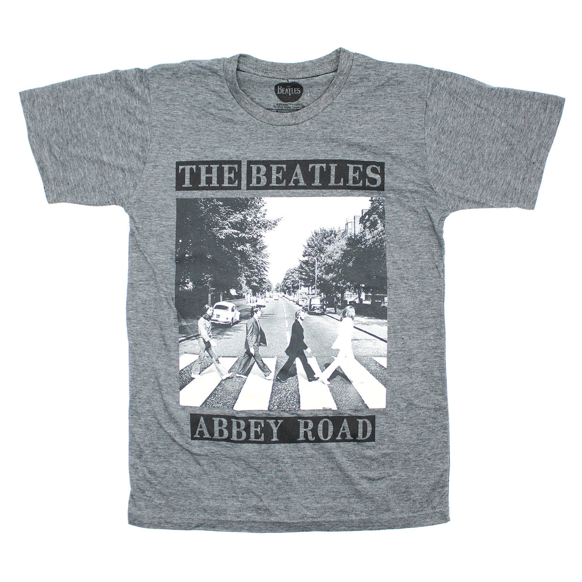 Beatles Abbey Road On Heather Charcoal Slim Fit T-shirt Front