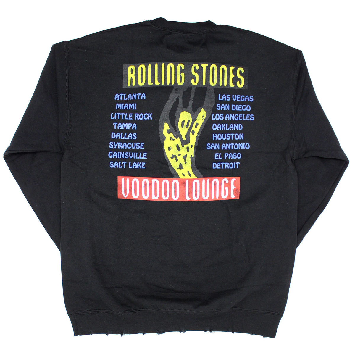 Rolling Stones Voodoo Lounge Crew Neck Fleece ( Distressed trim ) Sweatshirt Back