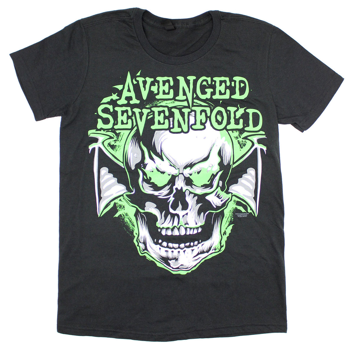 Avenged Sevenfold Green Flames T-shirt Front