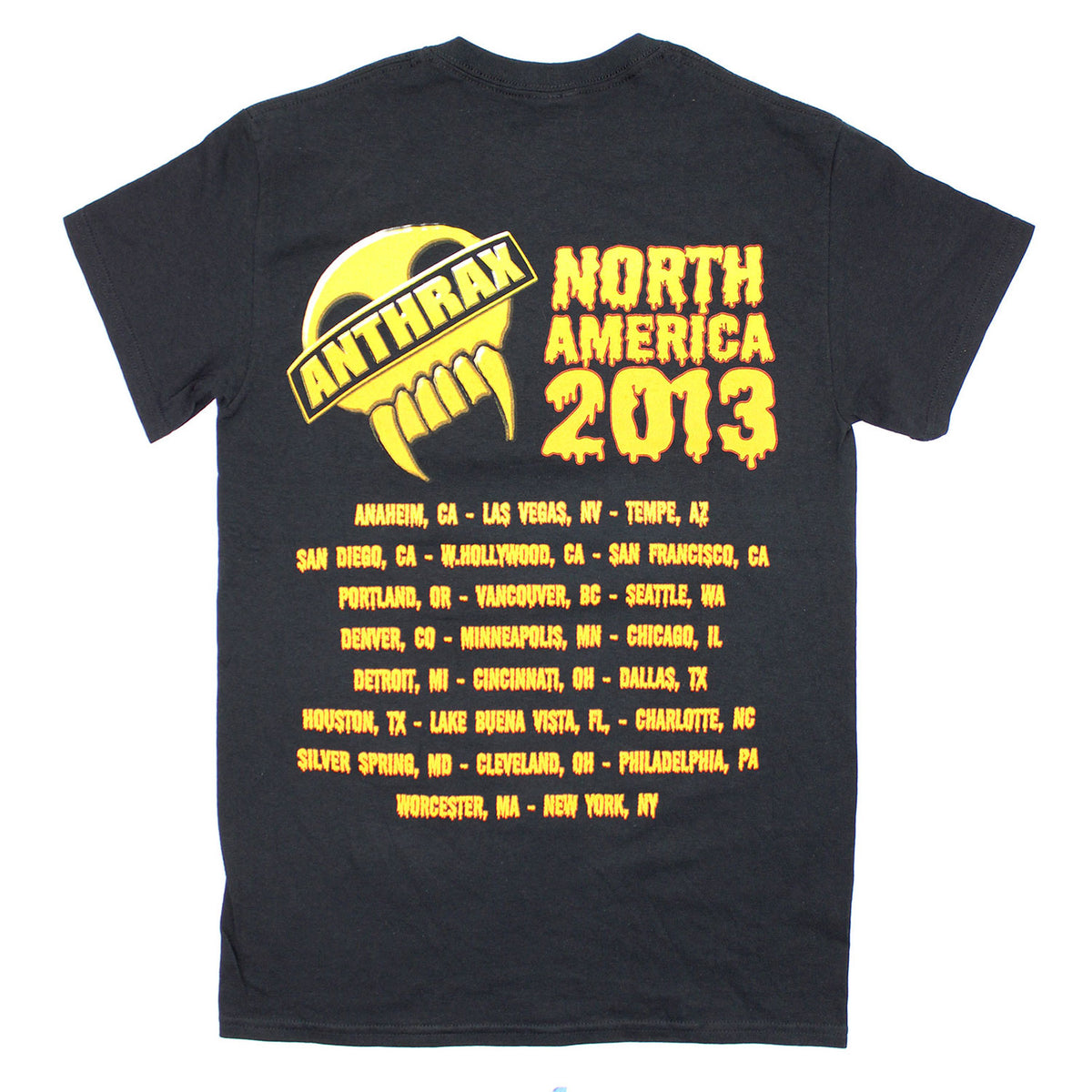 Anthrax North America 2013 T-shirt Back