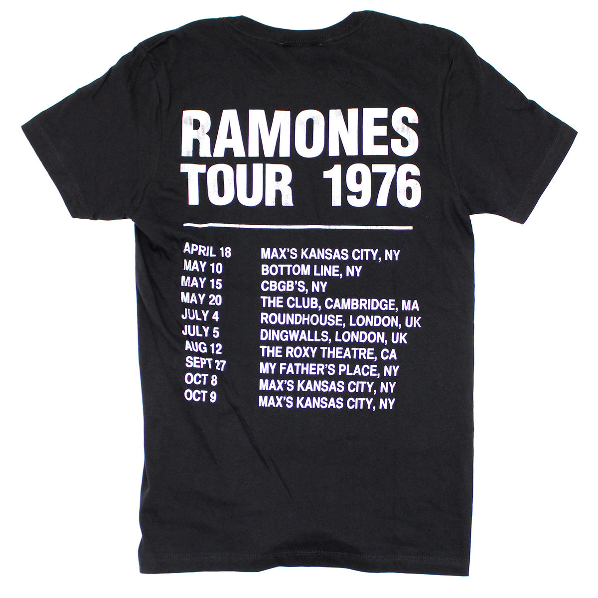 Ramones Tour 1976 T-shirt Back