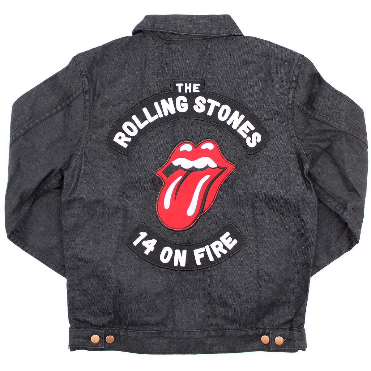 Rolling Stones 14 On Fire Denim Jacket Back