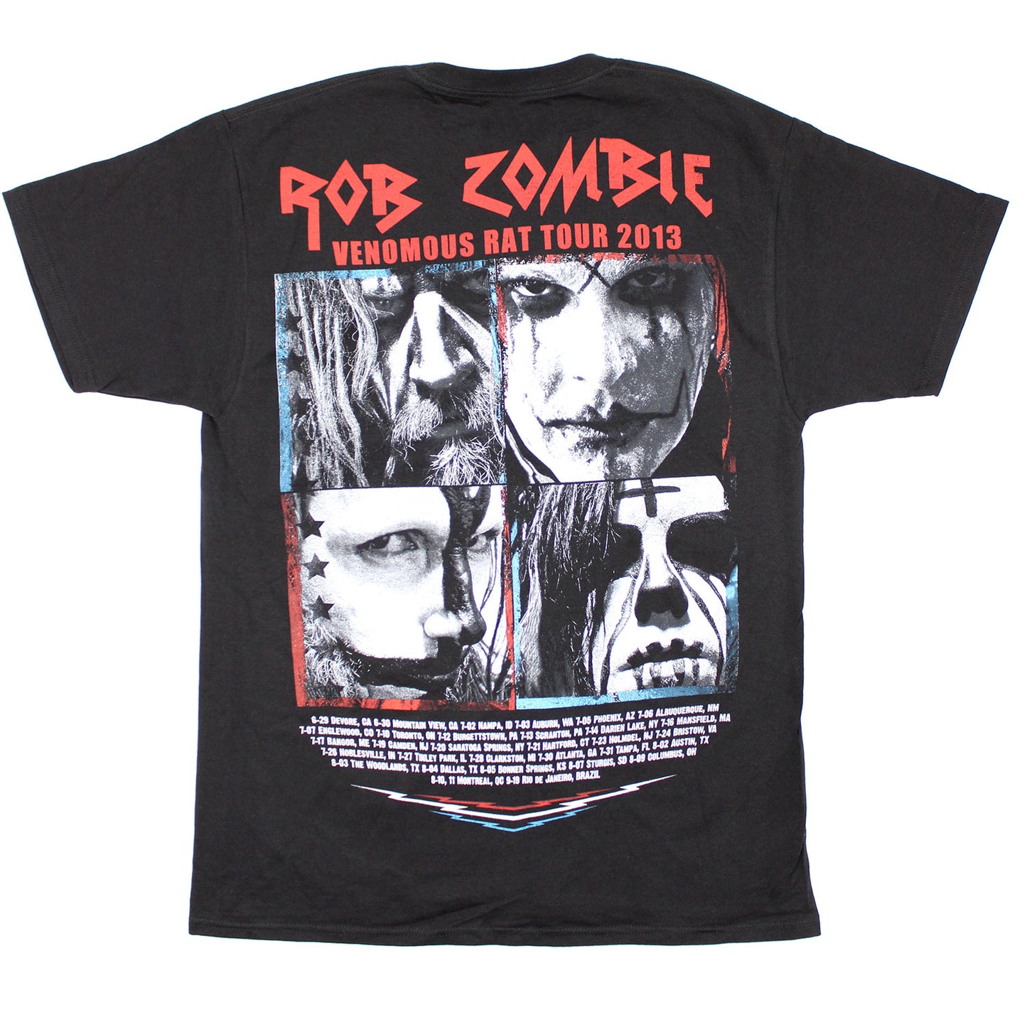 Rob Zombie Venomous Rat Tour 2013 T-shirt Back