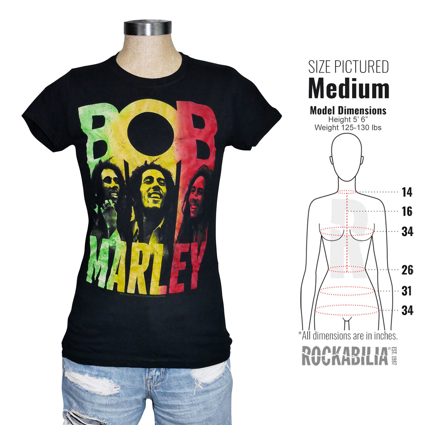 Bob Marley Photo Strip Junior Top Alt 3