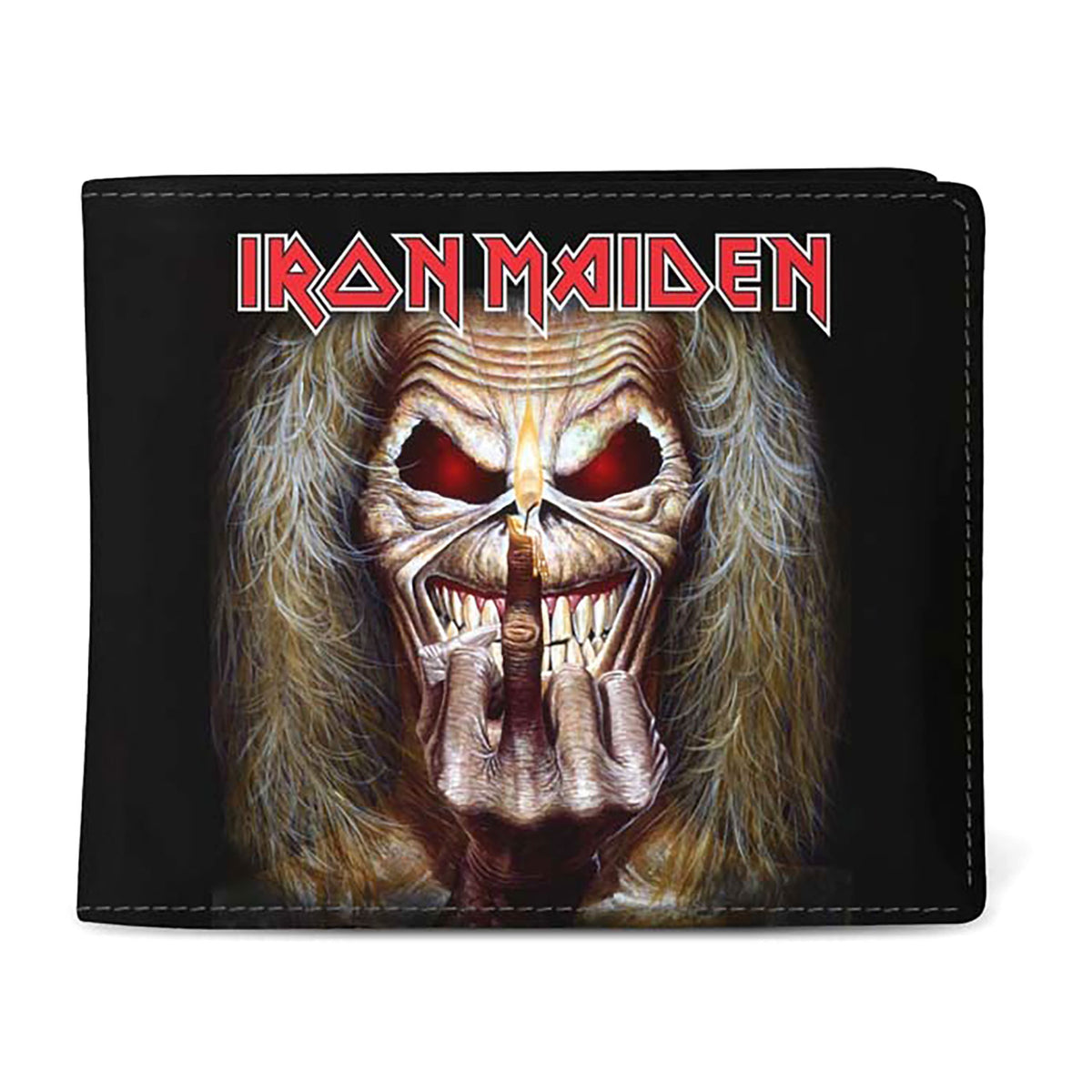 Iron Maiden Middle Finger Premium Wallet Bi-Fold Wallet Front