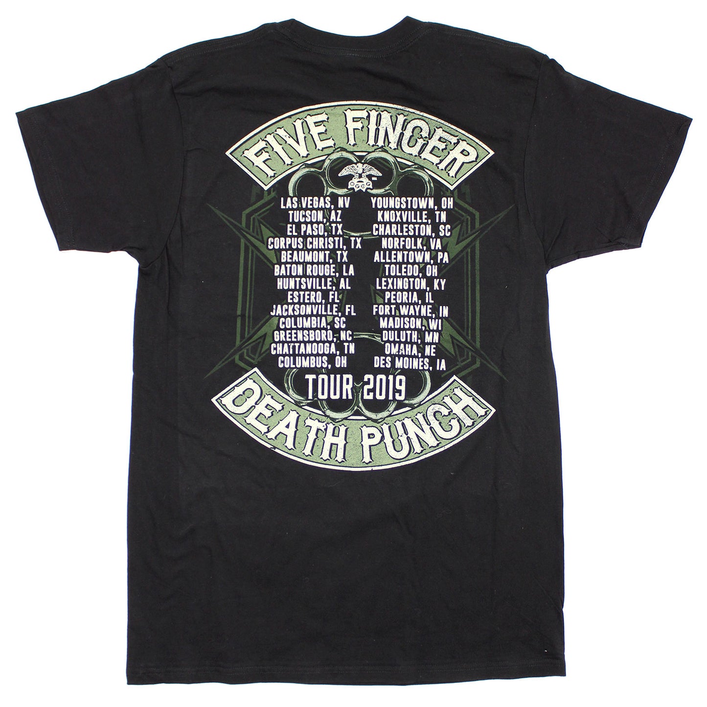 Five Finger Death Punch Original 2019 USA Concert Tour Slim Fit T-shirt Back