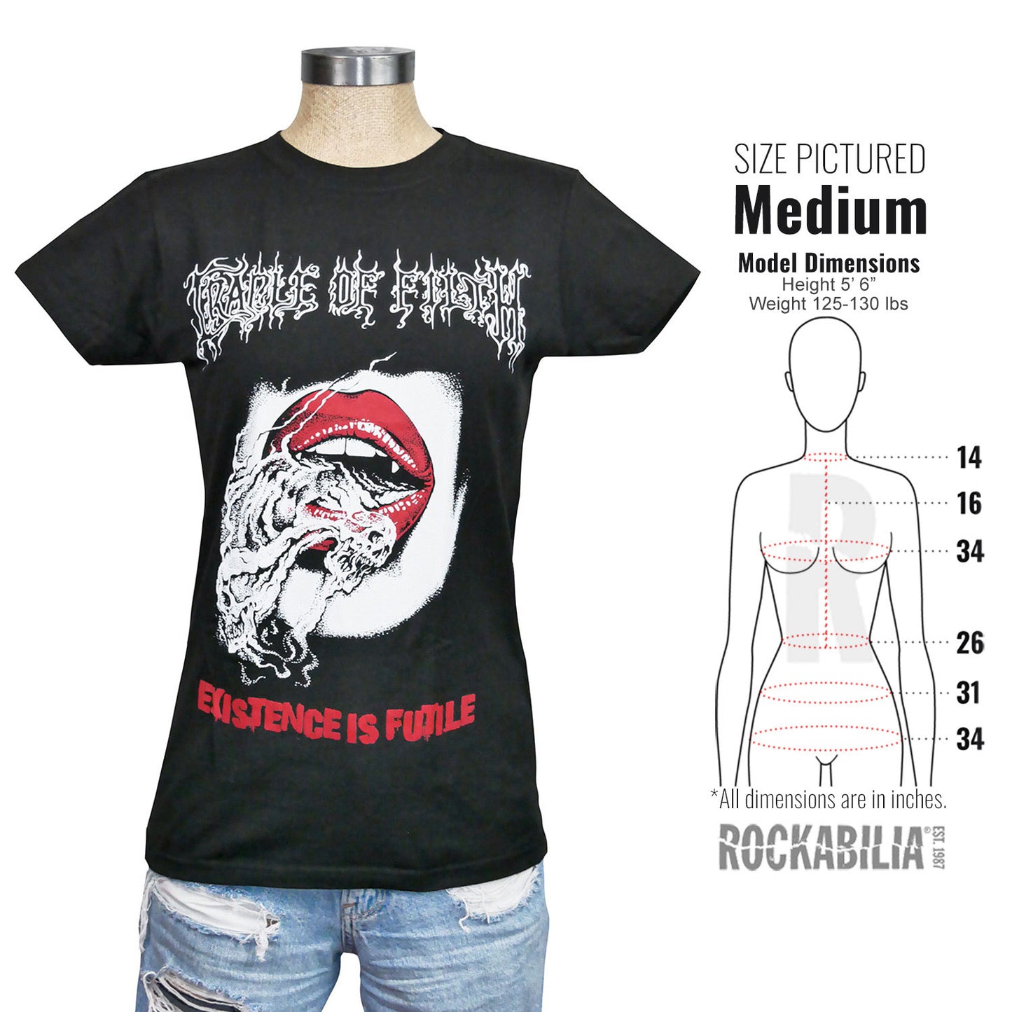 Cradle Of Filth Lips Of Existence ladies t-shirt Junior Top Alt 3