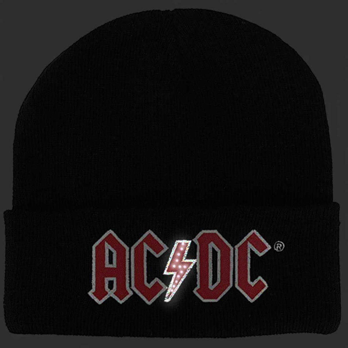 AC/DC Embroidered Beanie with LED Lights Beanie Back
