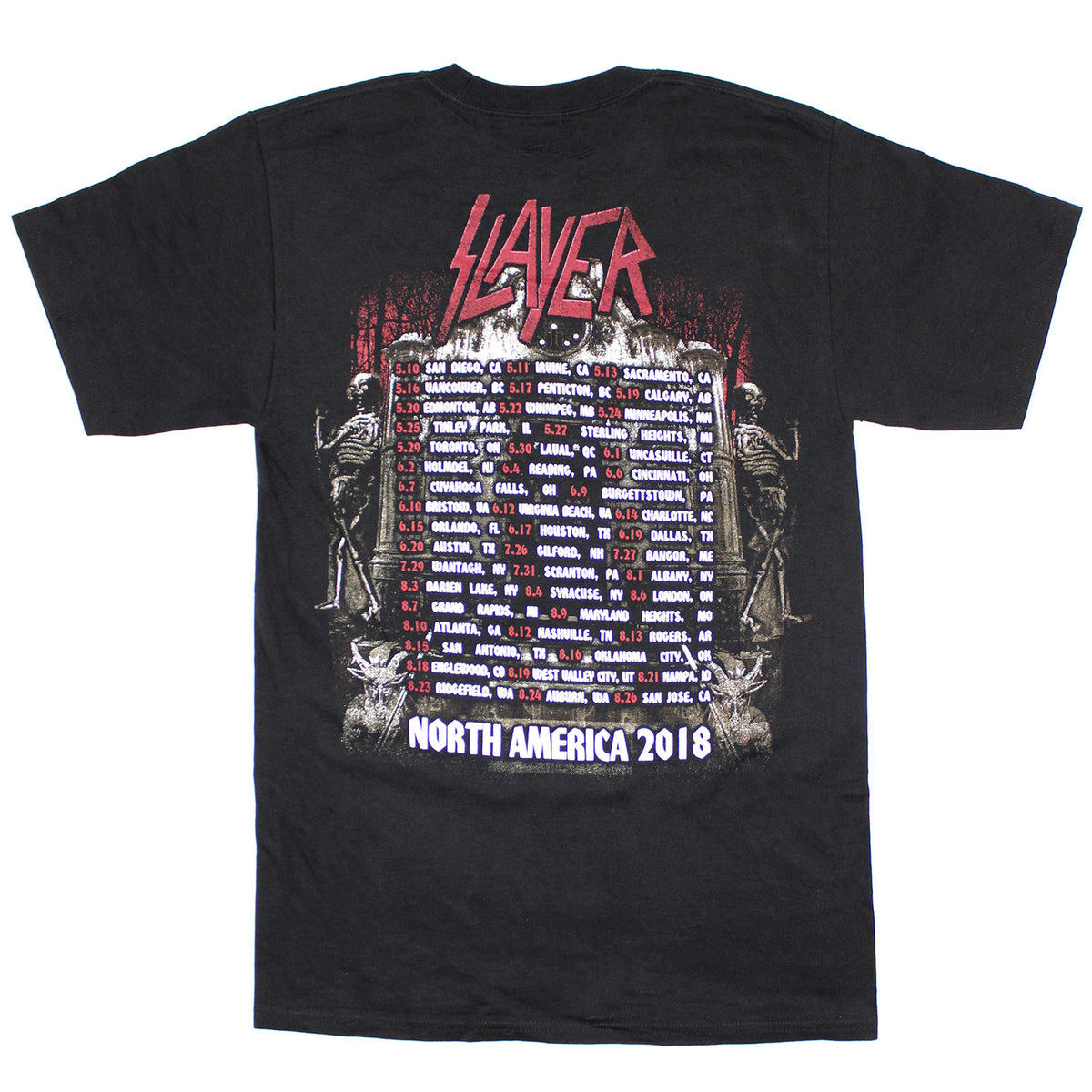 Slayer Eagle Grave North American Tour 2018 T-shirt Back