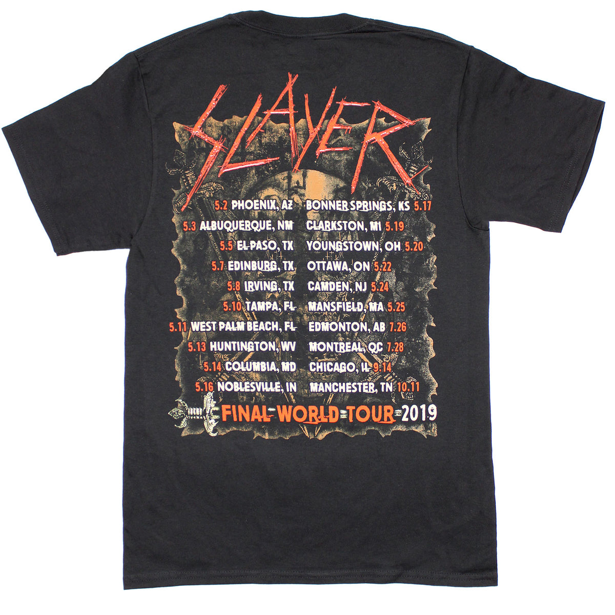 Slayer Final World Tour 2019 T-shirt Back