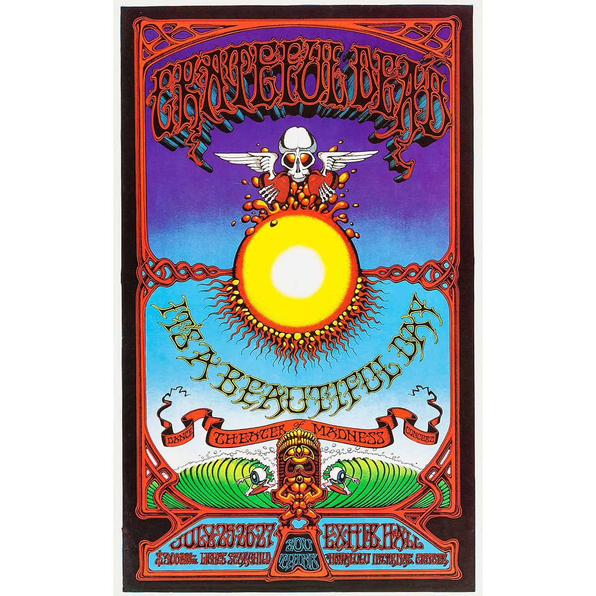 Grateful Dead It's A Beautiful Day 12 �" x 15" Tin Concert Sign Front