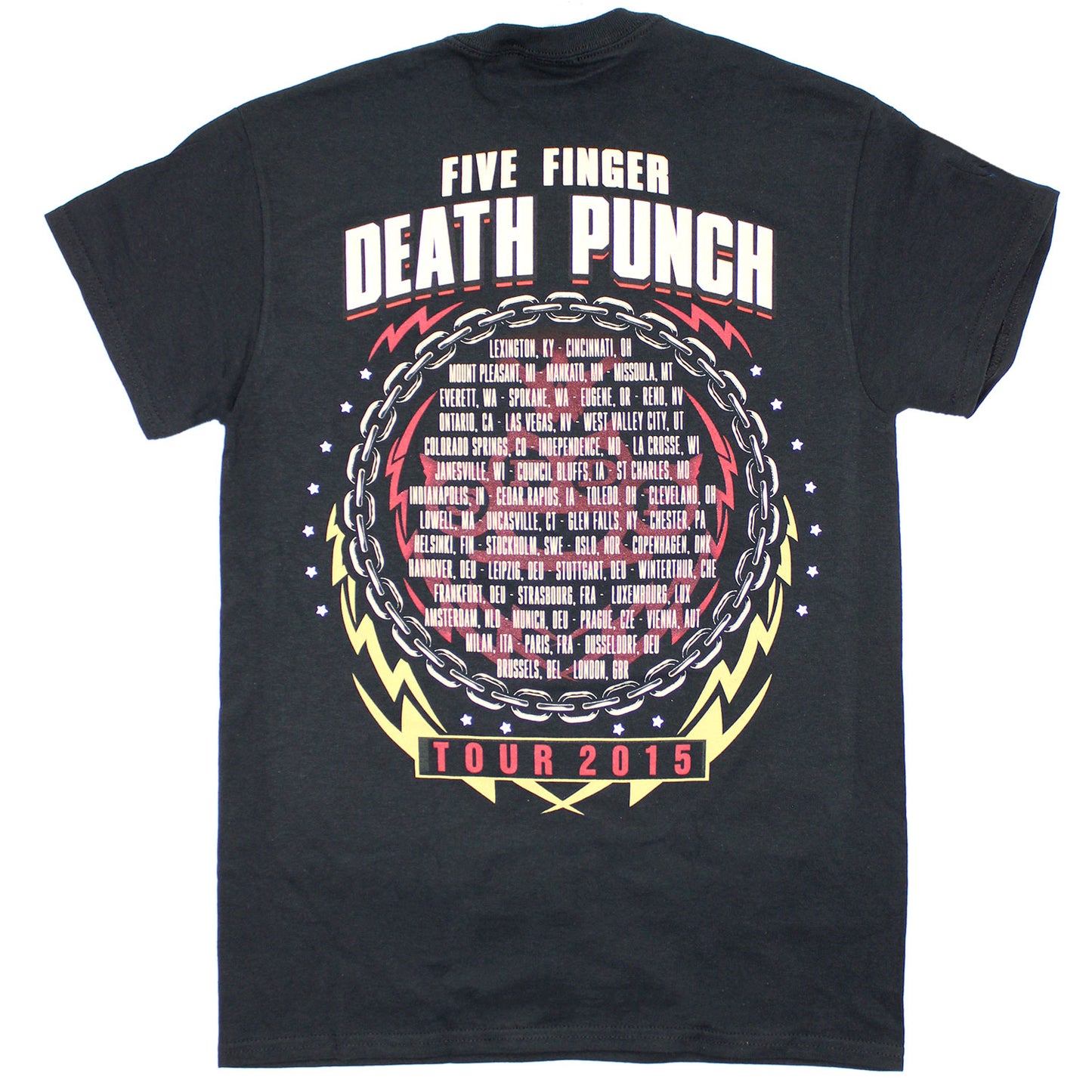 Five Finger Death Punch Zombie Kill 2015 World Tour Lexington KY - London T-shirt Back