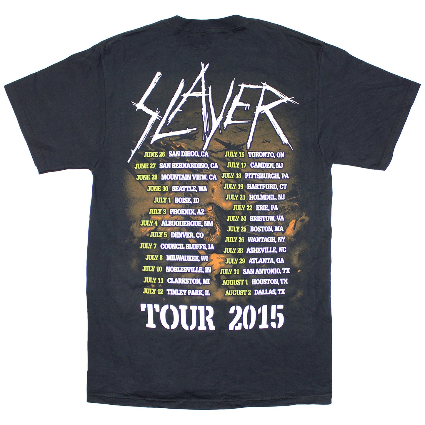 Slayer Tour 2015 T-shirt Back