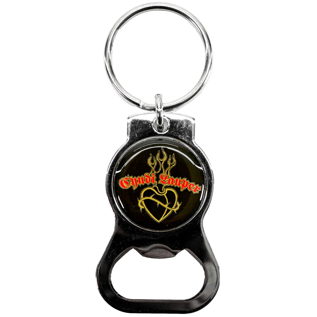 Cyndi Lauper Sacred Heart Logo Key Chain Bottle Opener Front