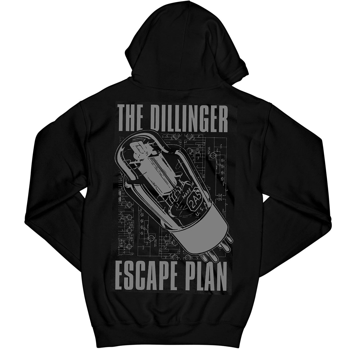 Dillinger Escape Plan Transistor Zippered Hooded Sweatshirt Back