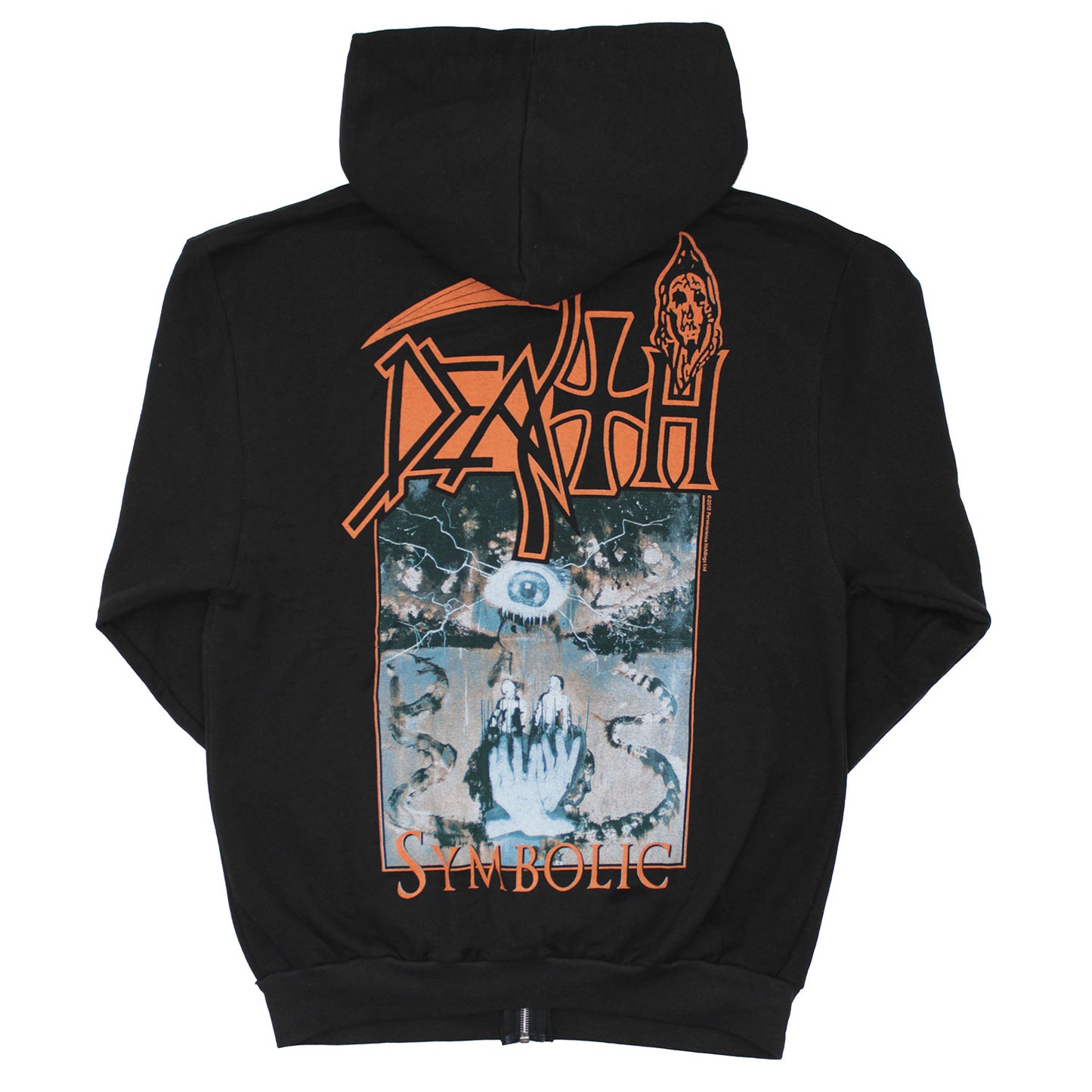 Death Symbolic Zippered Hooded Sweatshirt Back
