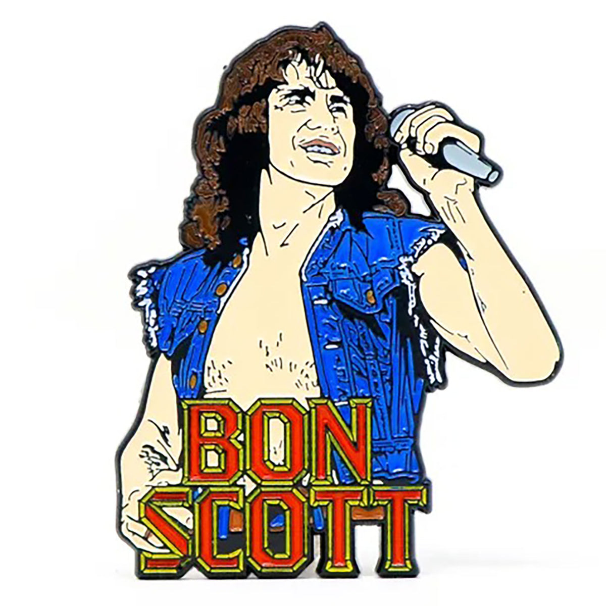 Bon Scott Enamel Pin Pewter Pin Badge Front