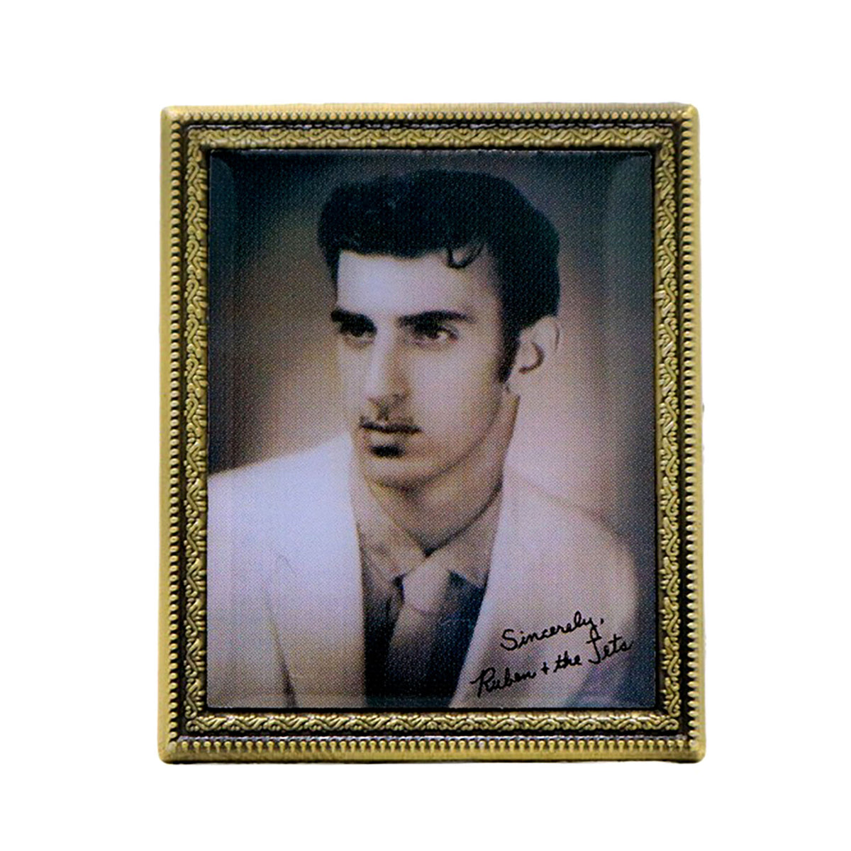 Frank Zappa High School Photo Enamel Pin Pewter Pin Badge Front