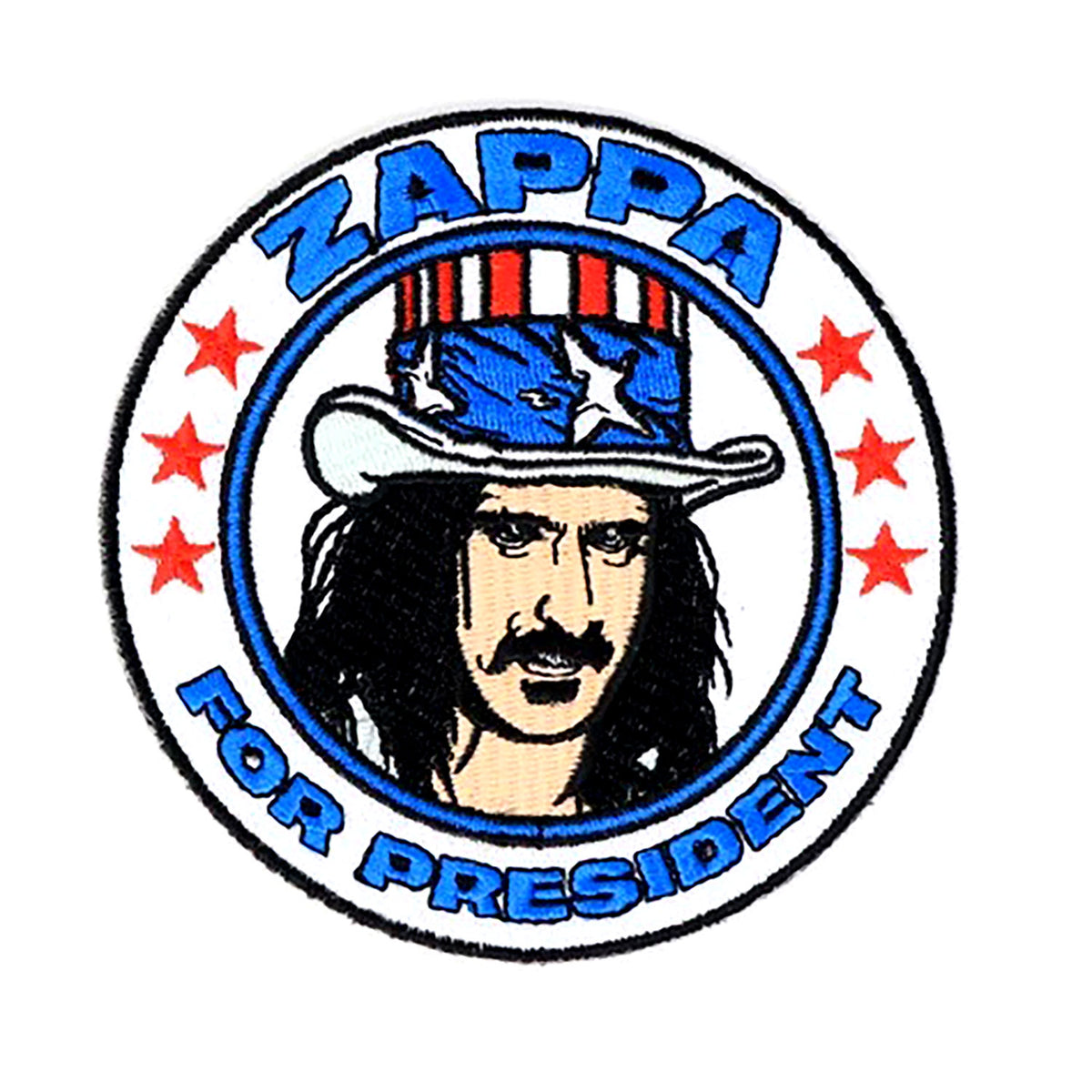 Frank Zappa Zappa For President Iron On Patch Embroidered Patch Front
