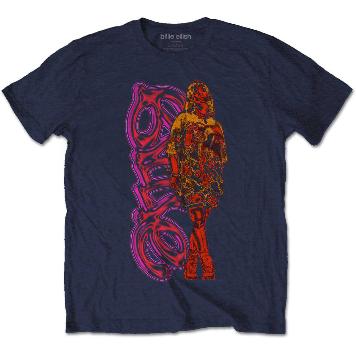 Billie Eilish Neon Logo & Billie T-shirt Front