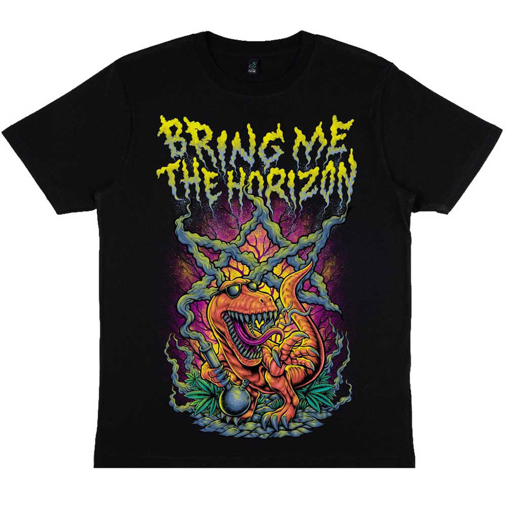 Bring Me The Horizon Smoking Dinosaur T-shirt Front