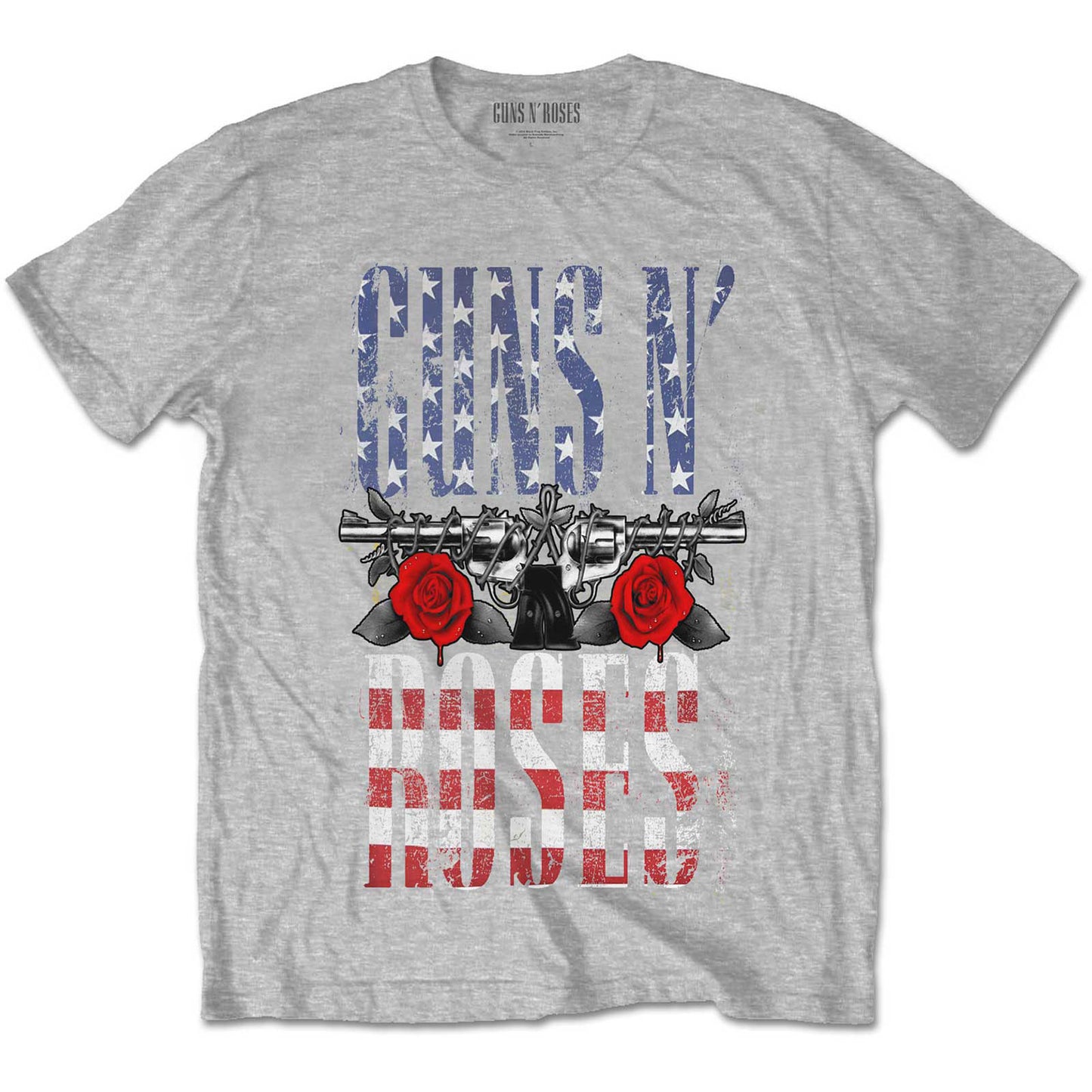 Guns N Roses Us Flag In Logo T-shirt Front