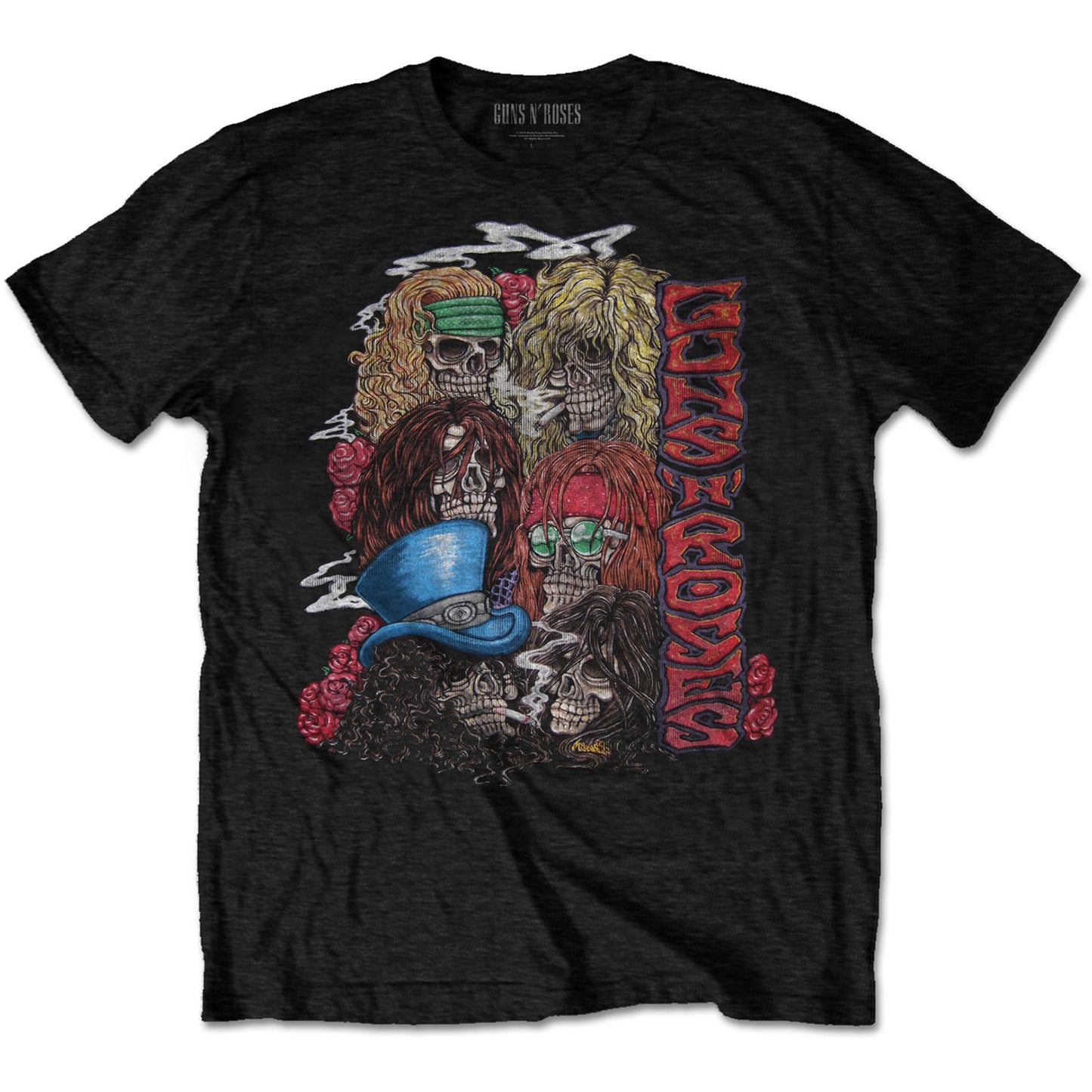 Guns N Roses Stacked Skulls T-shirt Front