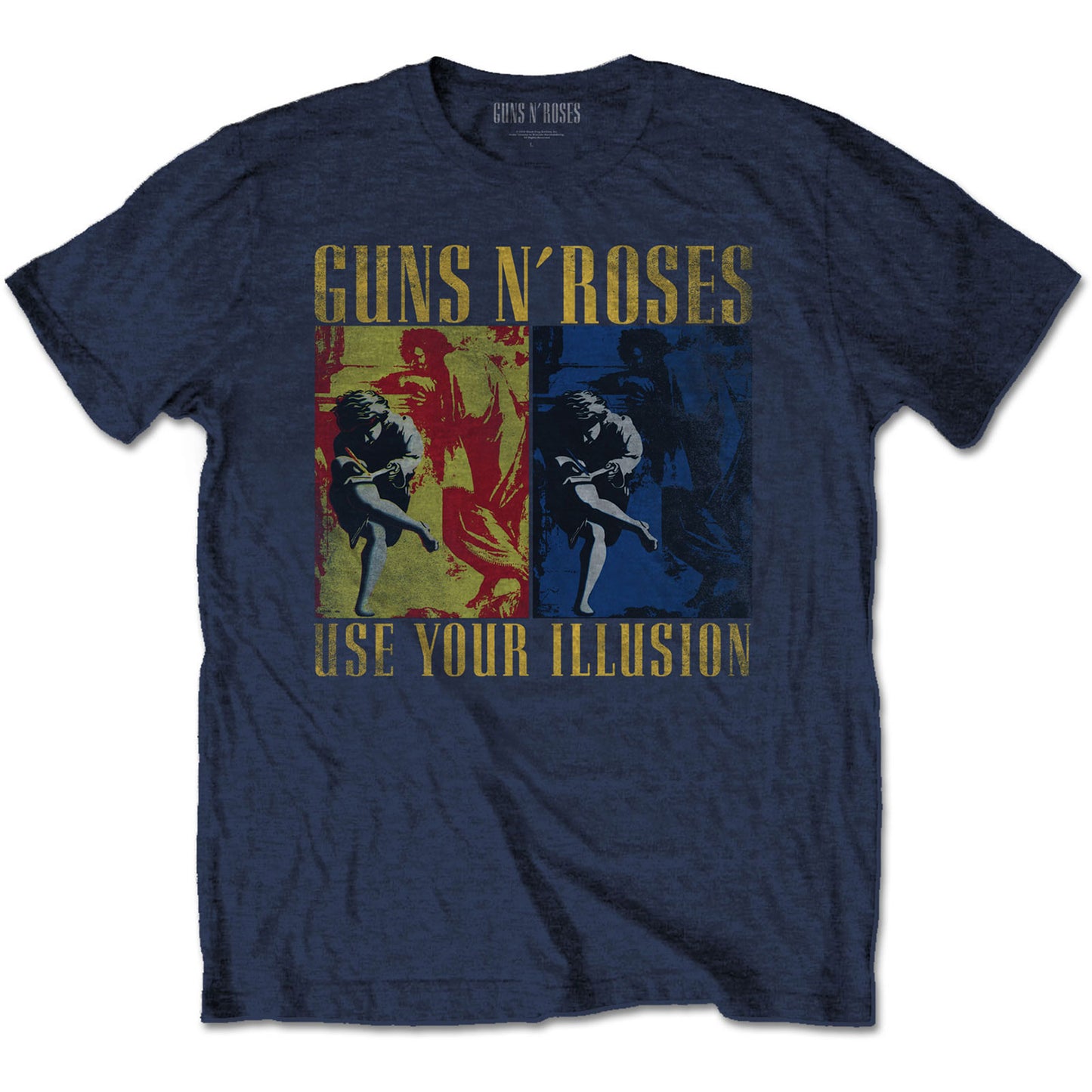 Guns N Roses Use Your Illusion Navy T-shirt Front