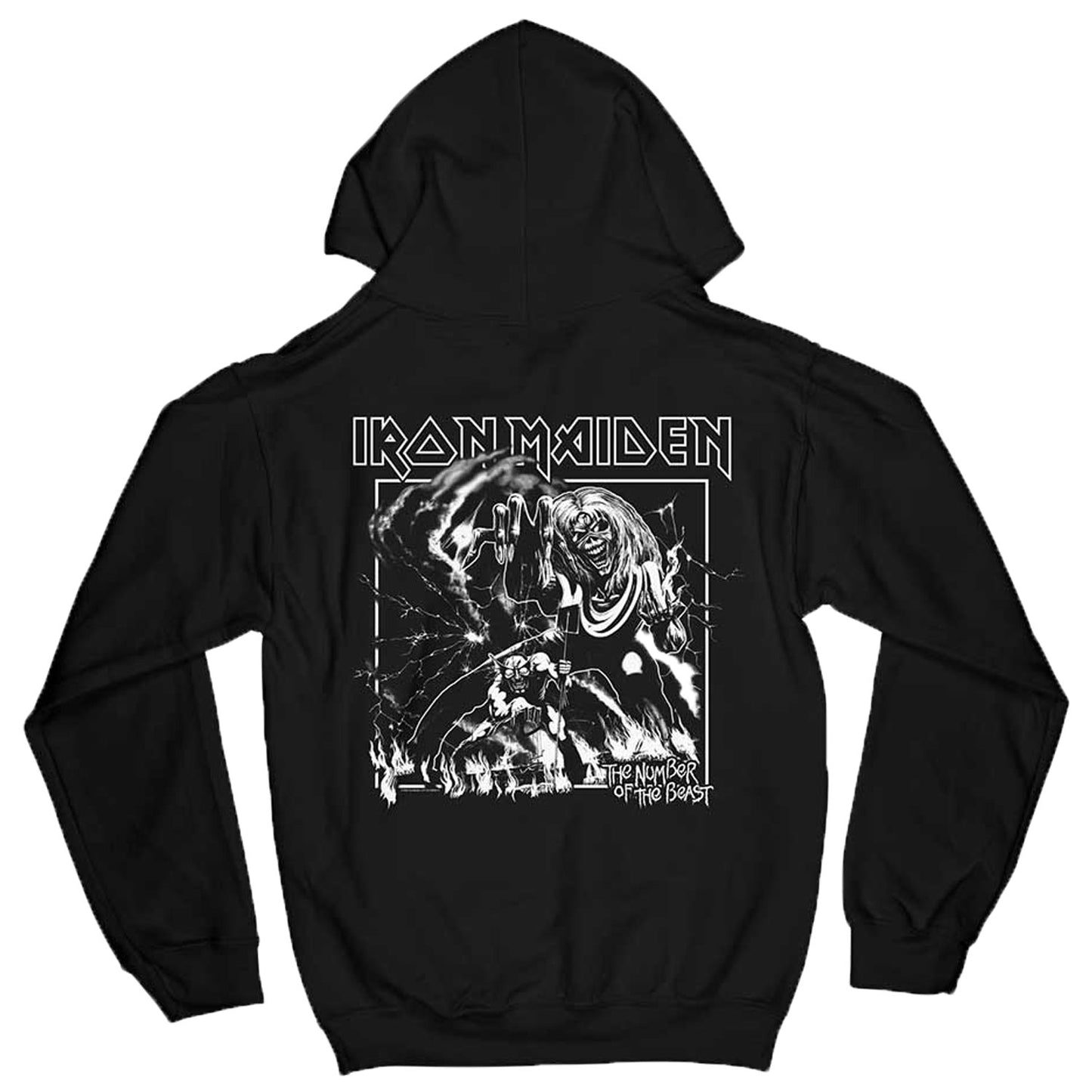 Iron Maiden Number Of The Beast One Colour Hooded Sweatshirt Back