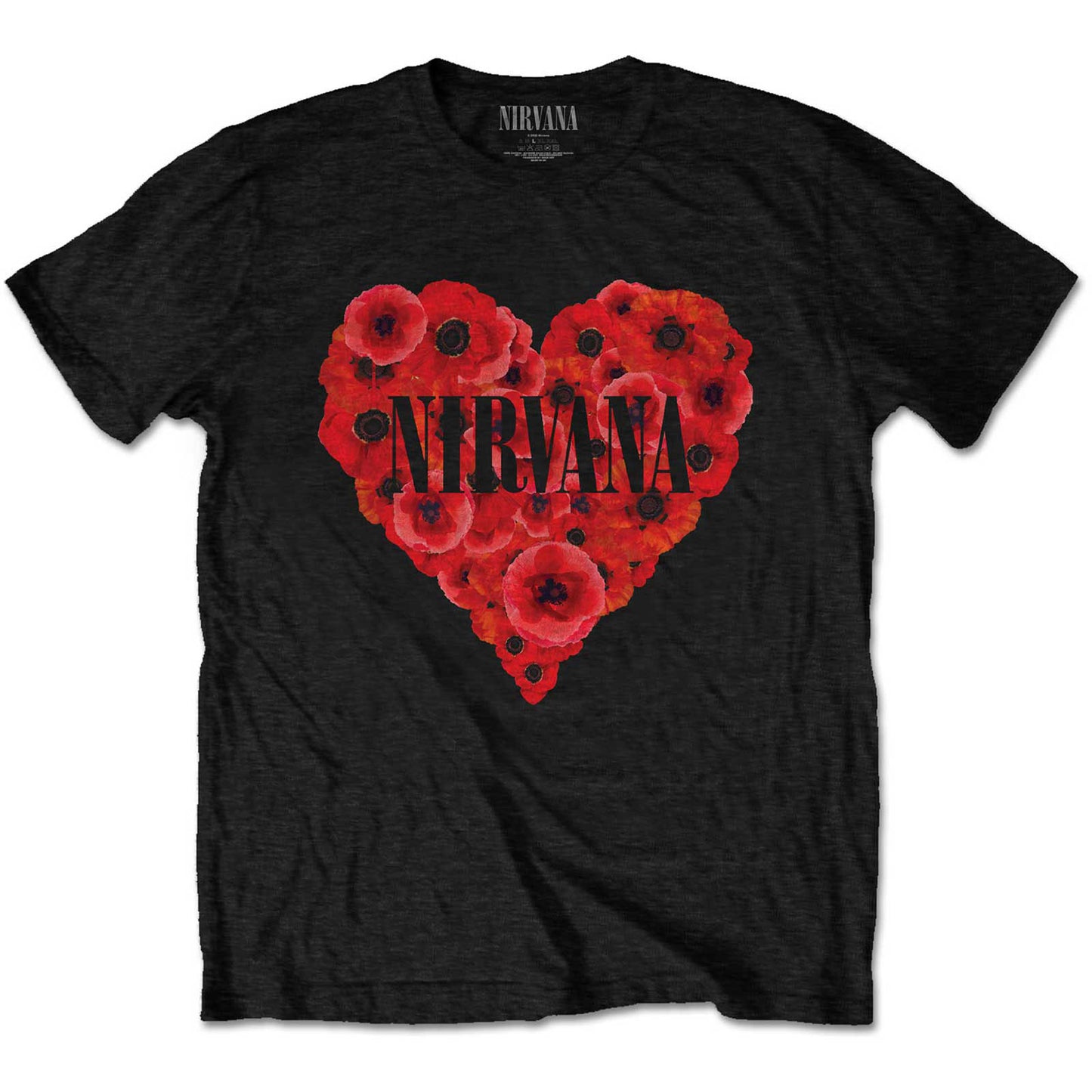 Nirvana Poppy Heart T-shirt Front
