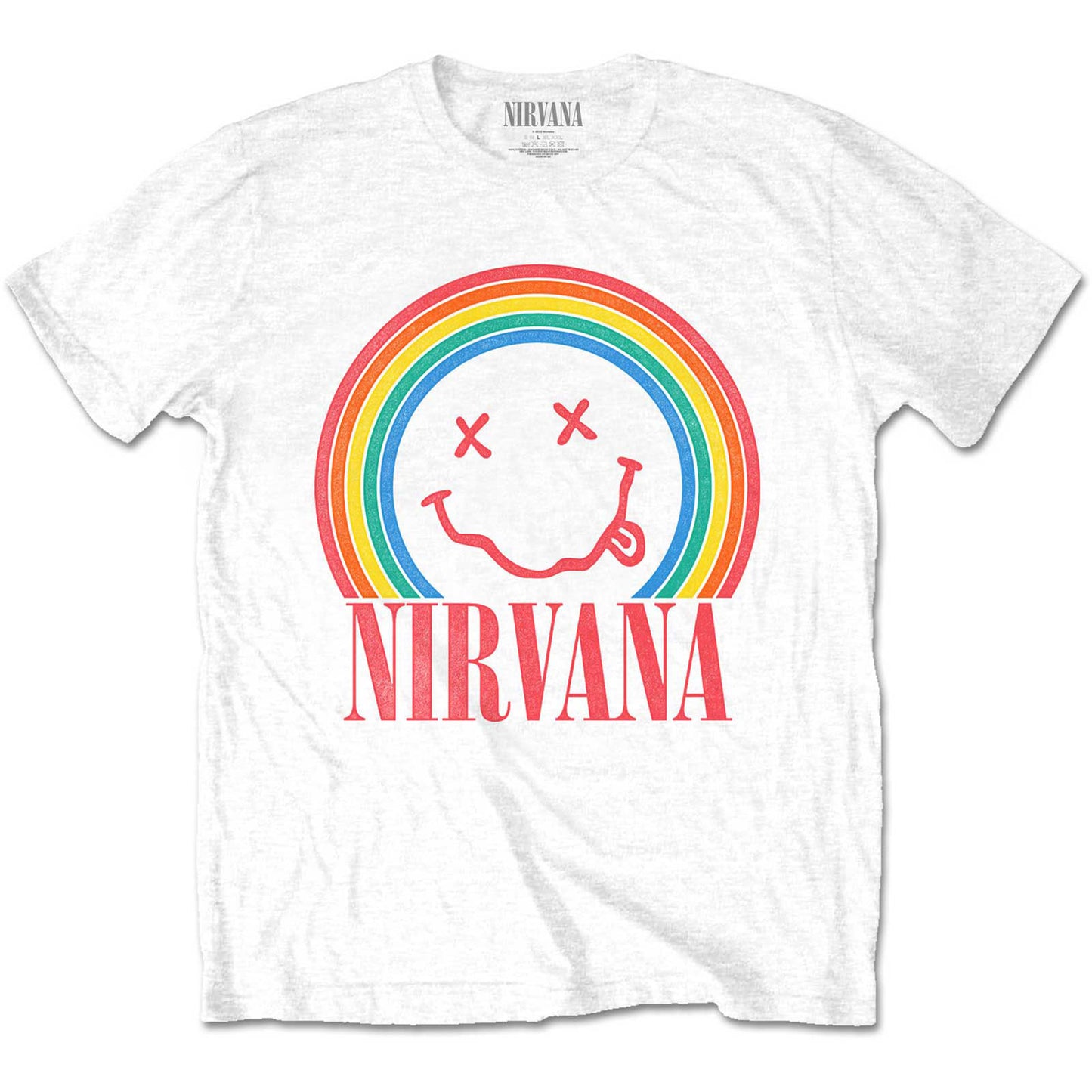 Nirvana Smiley Rainbow T-shirt Front