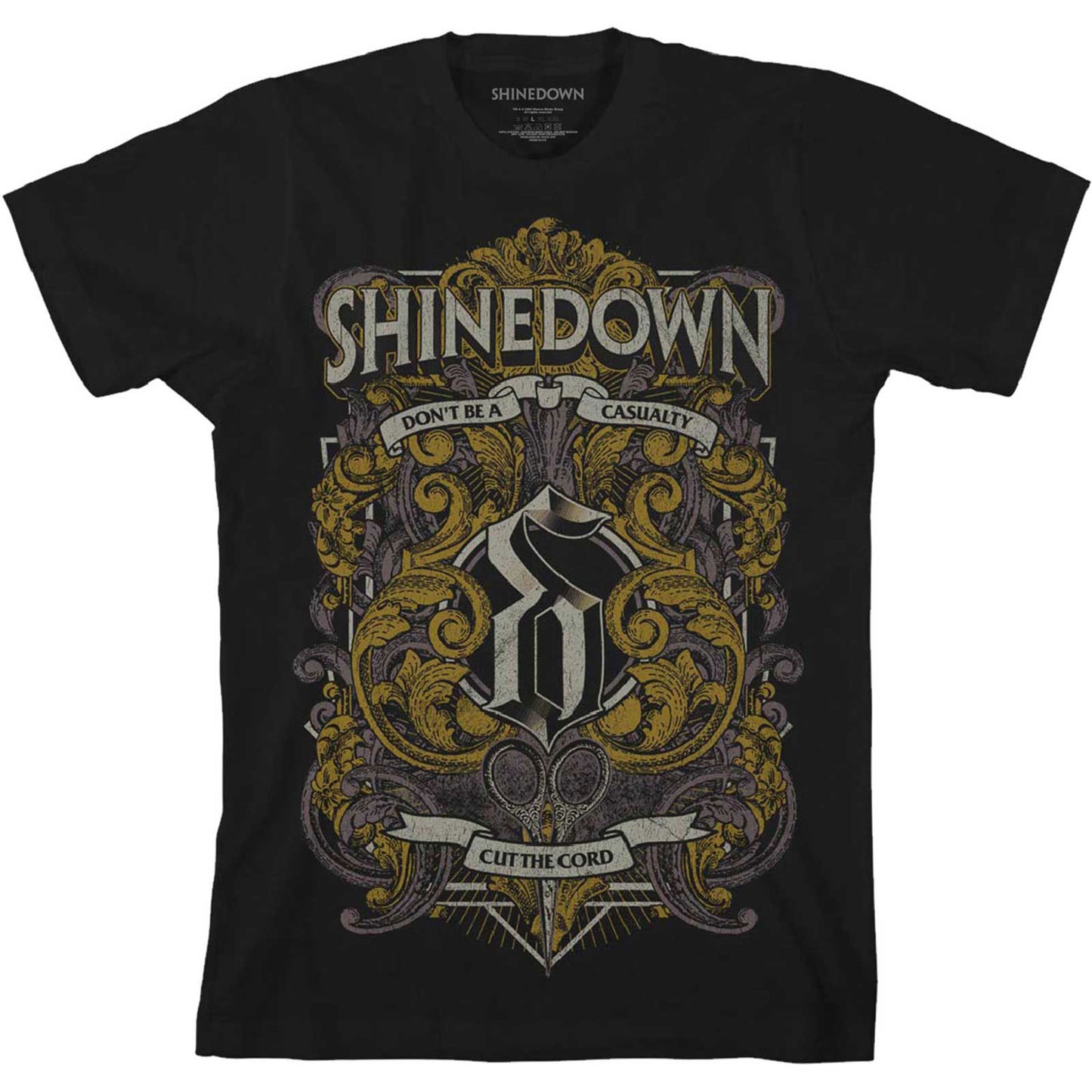 Shinedown Ornamental Scissors T-shirt Front