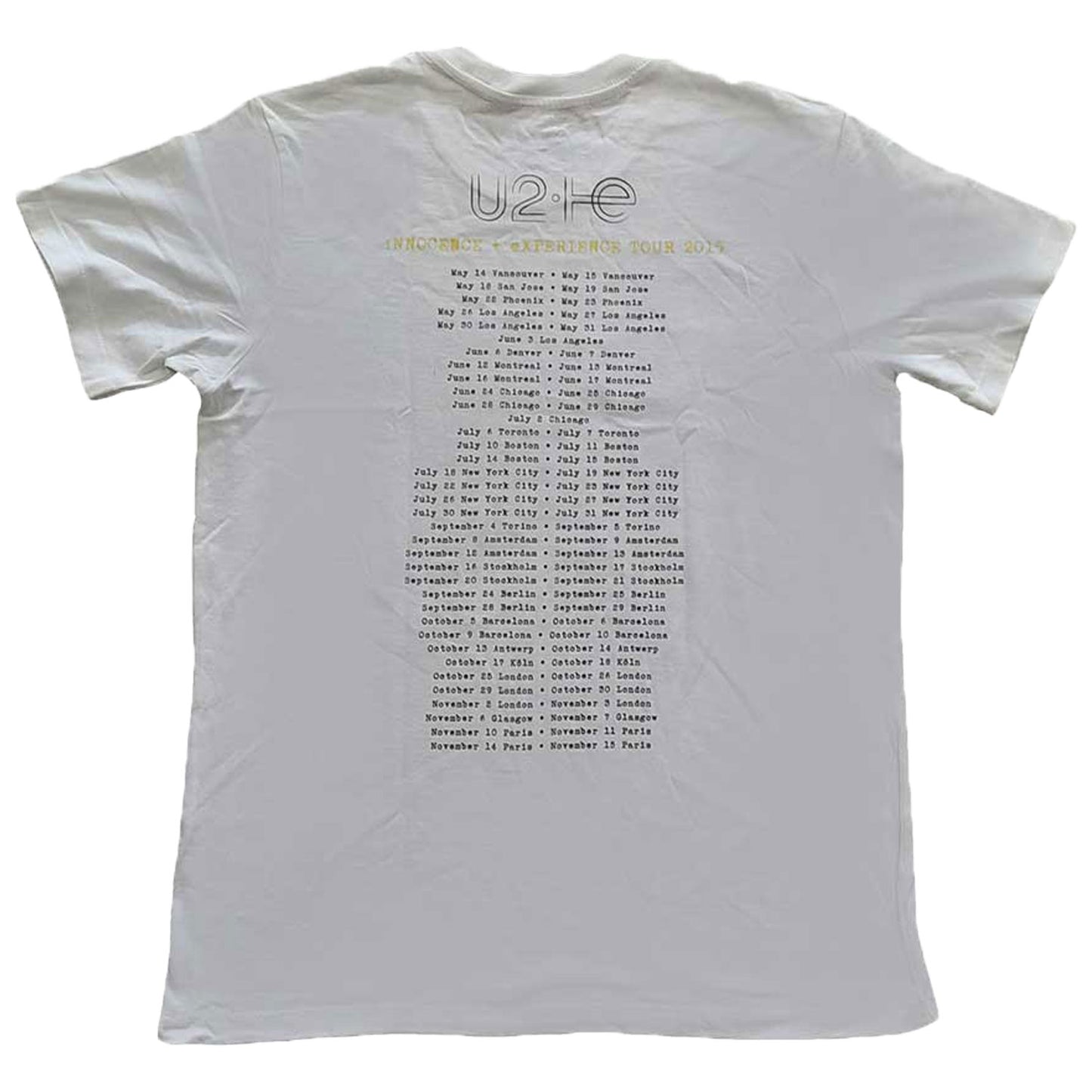 U2 Live Action T-shirt Back