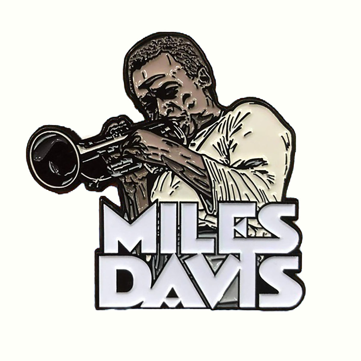 Miles Davis Enamel Pin Pewter Pin Badge Front