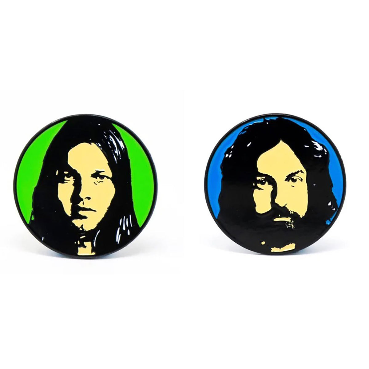 Pink Floyd David Gilmour & Nick Mason Pewter Pin Badge Front