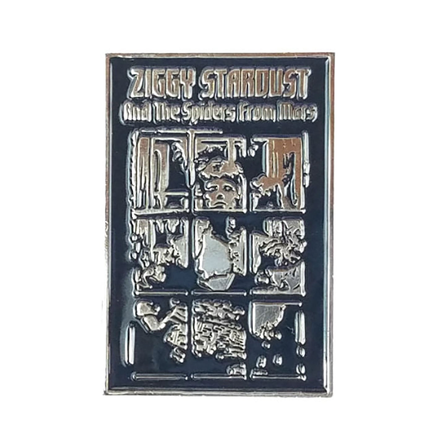 David Bowie Ziggy Stardust Enamel Pin Pewter Pin Badge Front