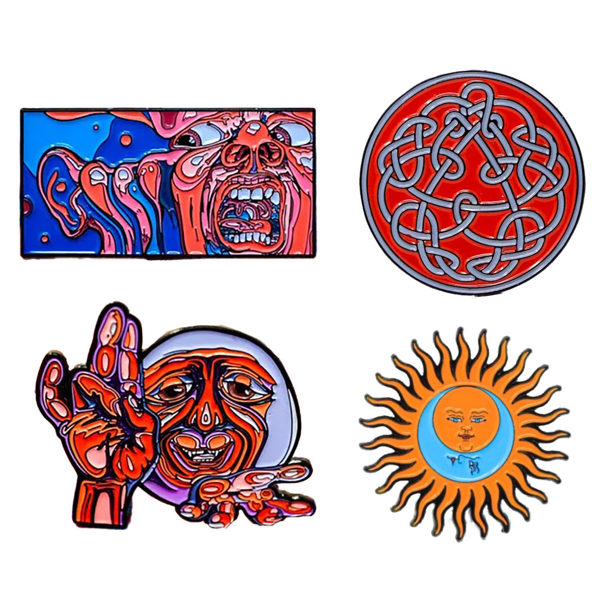 King Crimson 'In The Court Of The Crimson King' Album Cover Enamel Pin Pewter Pin Badge Front