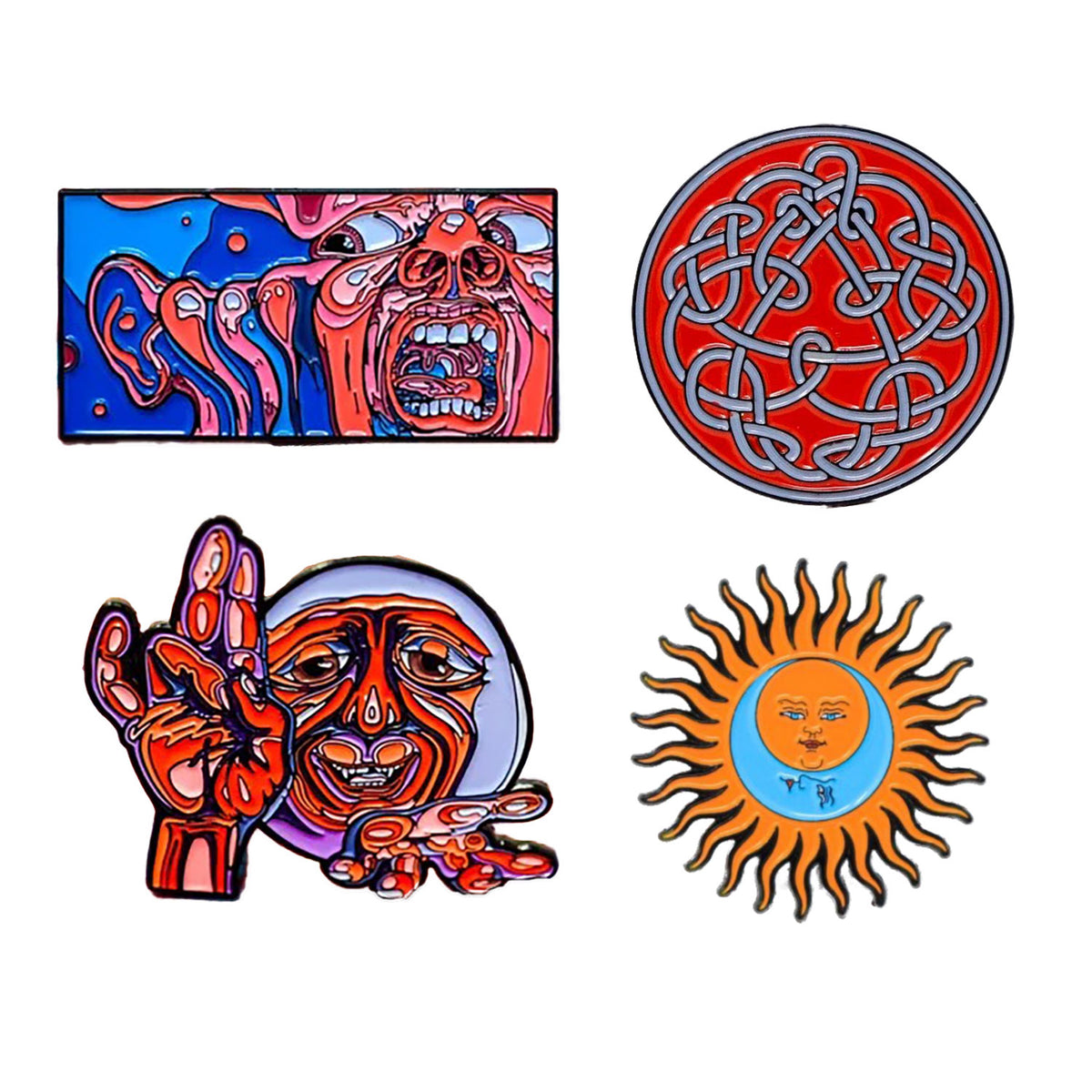 King Crimson 'In The Court Of The Crimson King' Inside Design Enamel Pin Pewter Pin Badge Front
