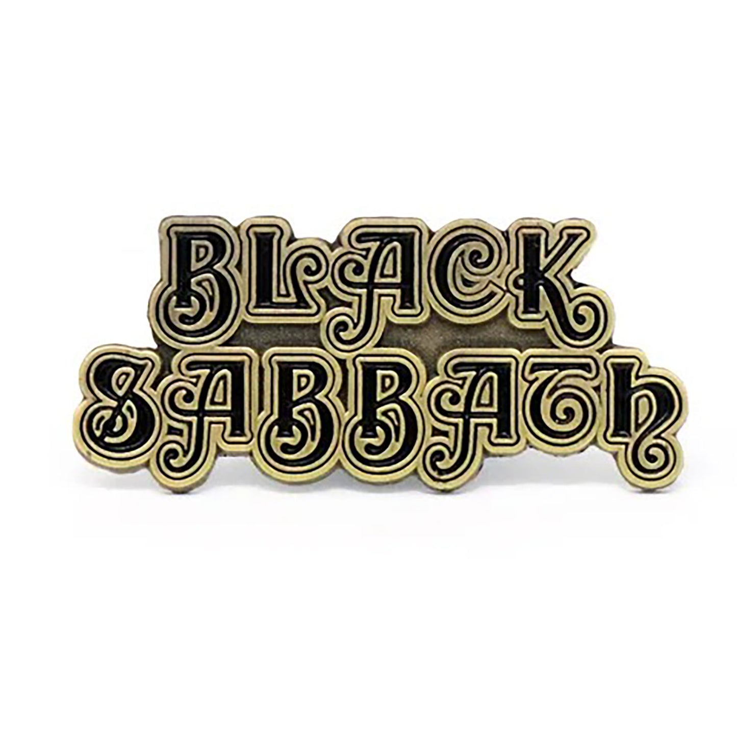Black Sabbath 1st Logo Enamel Pin + Magnet Add On Pewter Pin Badge Front