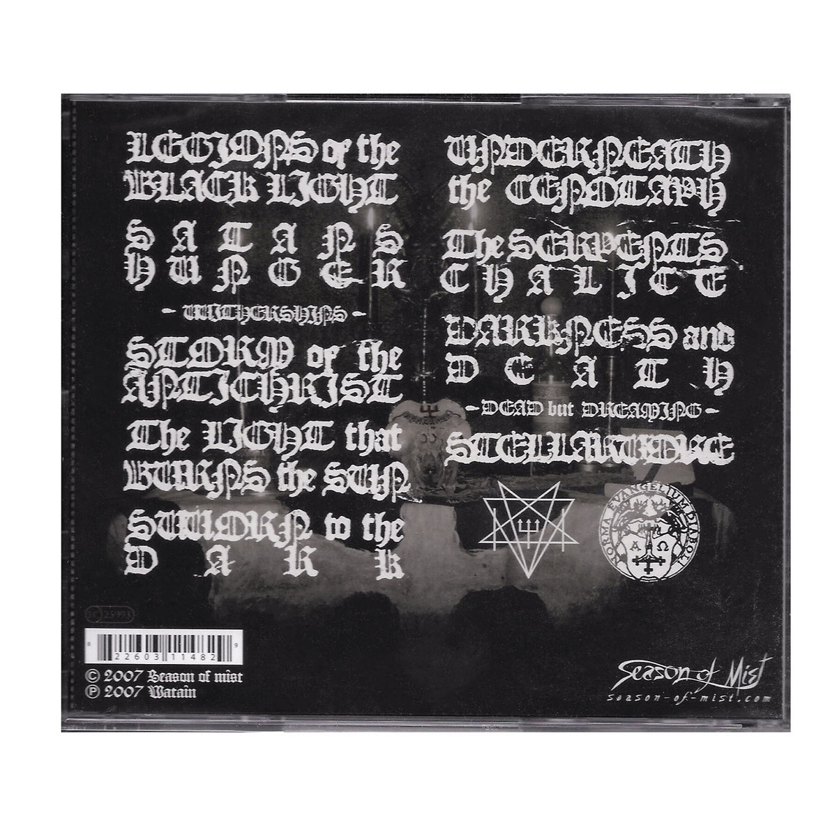 Watain Sworn To The Dark Compact Disc CD Back