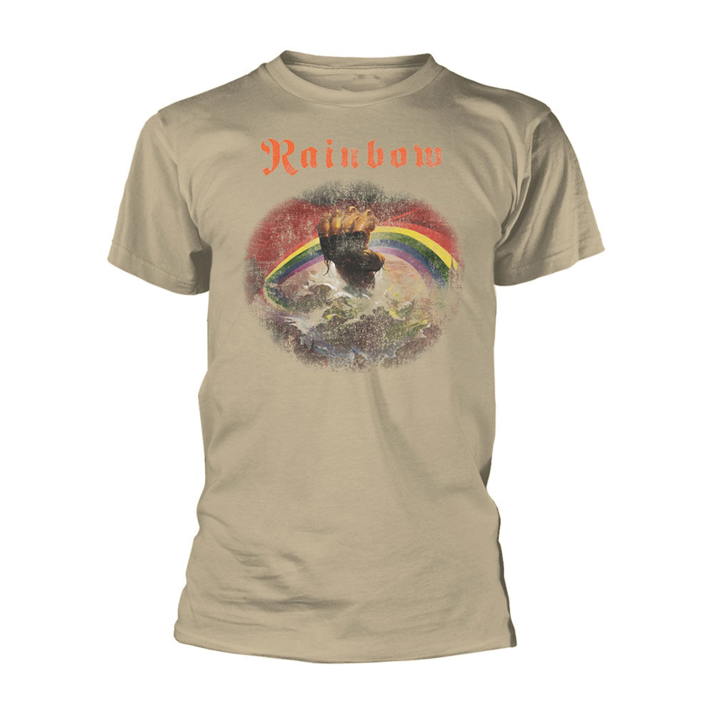 Rainbow Rising Distressed (natural) T-shirt Front