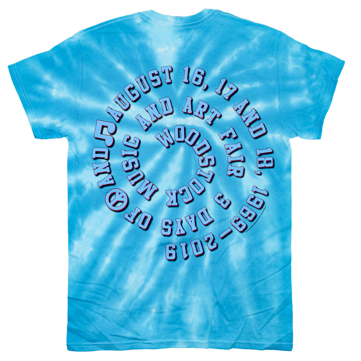 Woodstock Blue Tie Dye T-shirt Back