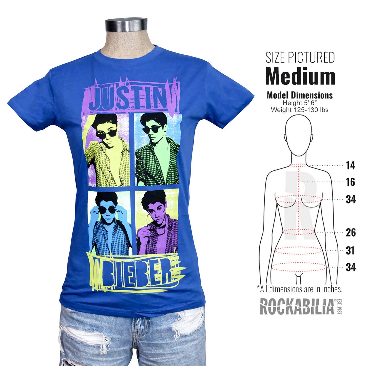 Justin Bieber Pop Art Junior Top Alt 3