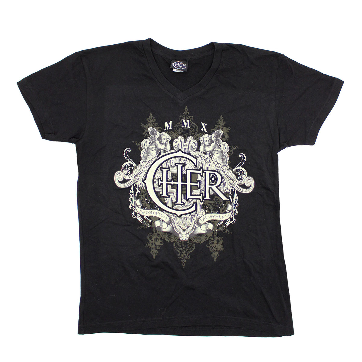 Cher The Colosseum Las Vegas, NV MMX (V-Neck Collar) T-shirt Front