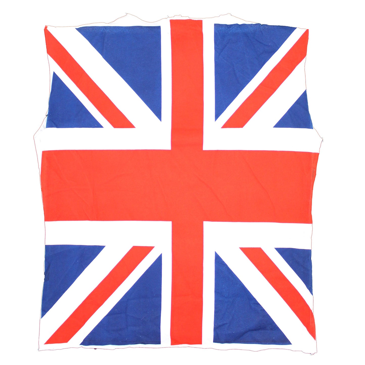 Sleeveless Newspaper Collage/Union Jack Slim Fit T-shirt