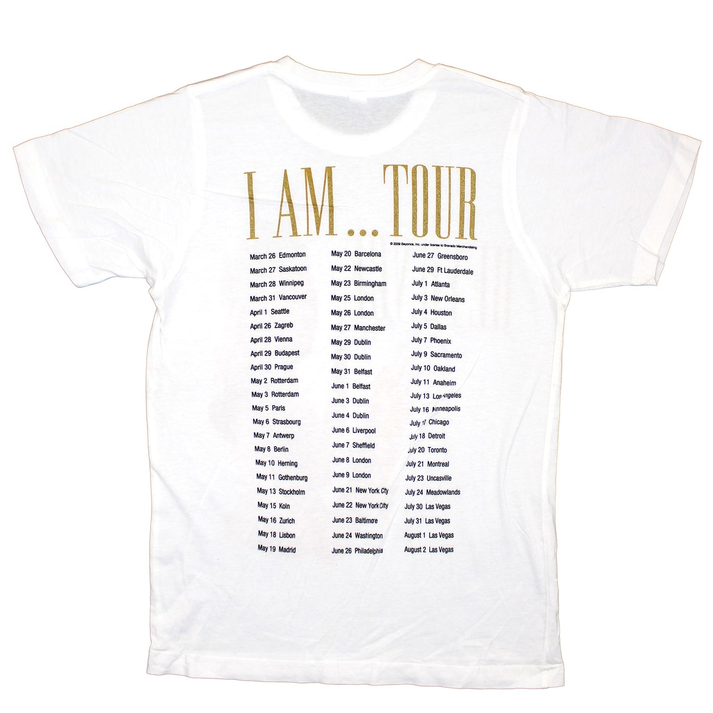 Beyonce I Am ... Tour T-shirt Back