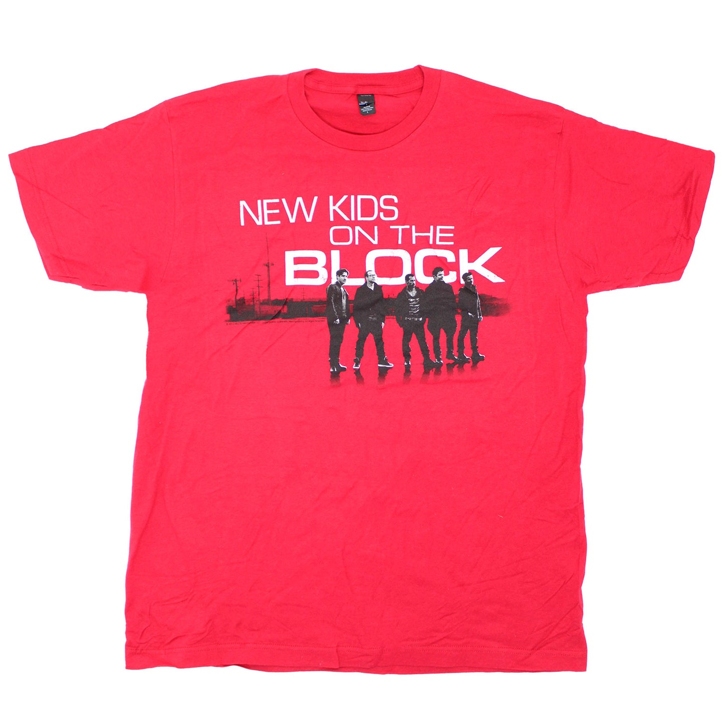 New Kids On The Block Vintage Distressed Logo & Photo T-shirt Front