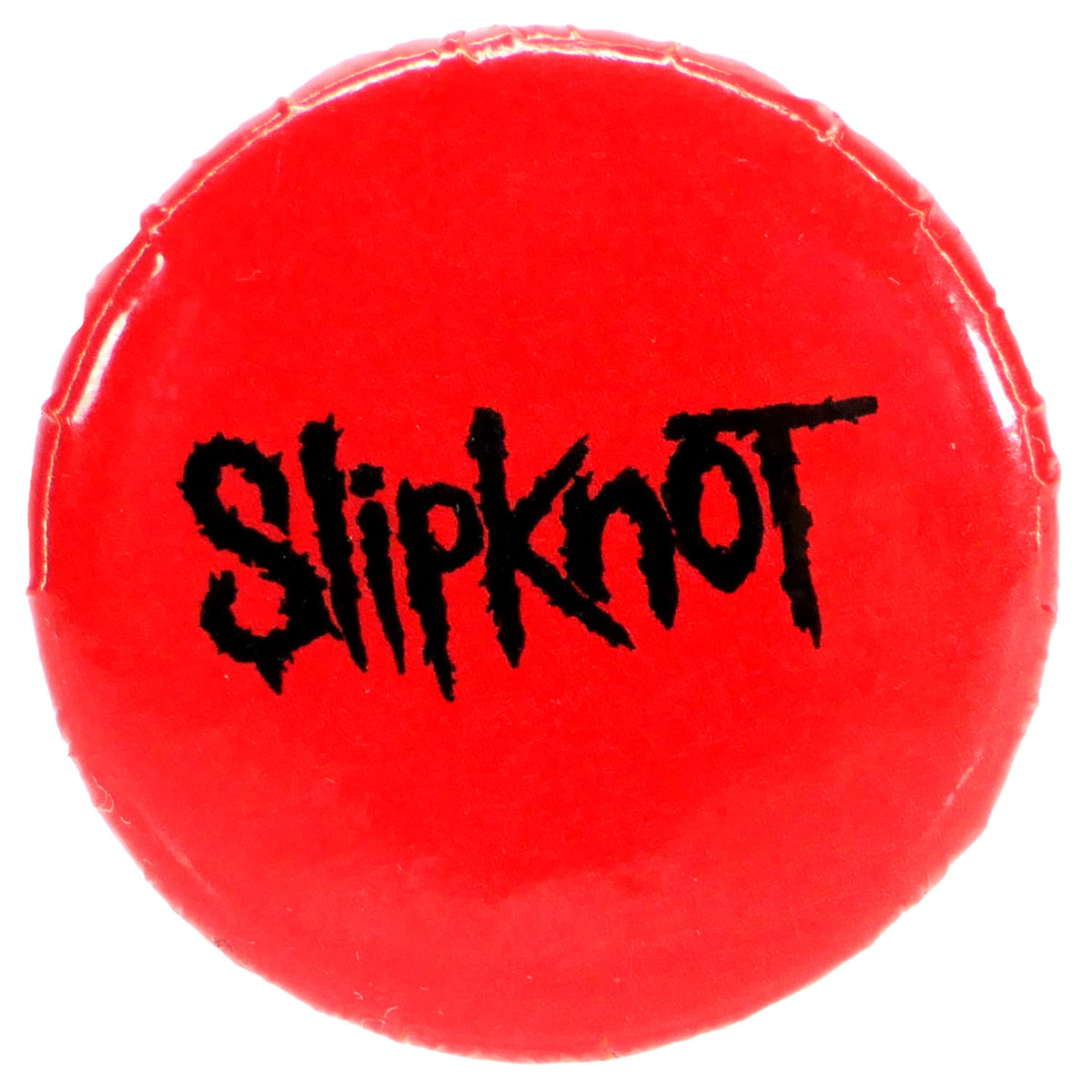 Slipknot Black Logo On Red Button Front