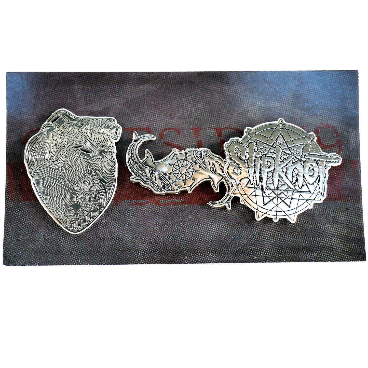Slipknot Enamel Pin Set Of 3 Pewter Pin Badge Front