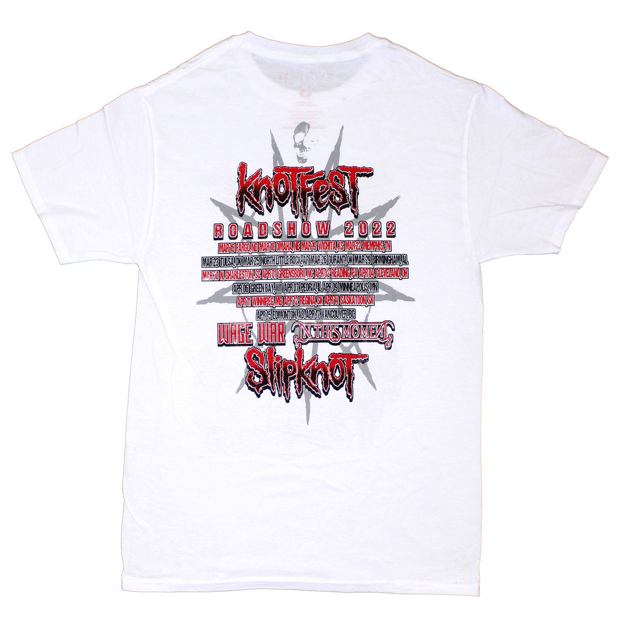 Slipknot Knotfest Leg 1 Tour In White T-shirt Back